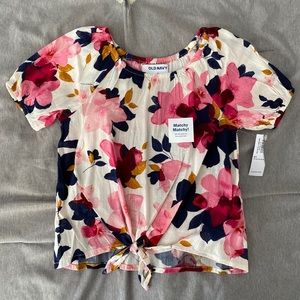 Toddler girls front tie blouse